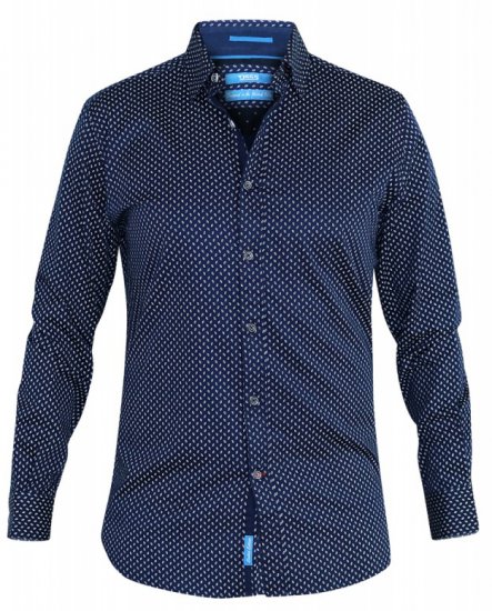D555 Lavar Long Sleeve Diamond Printed Shirt - Skjorter - Skjorter til store mænd 2XL- 8XL