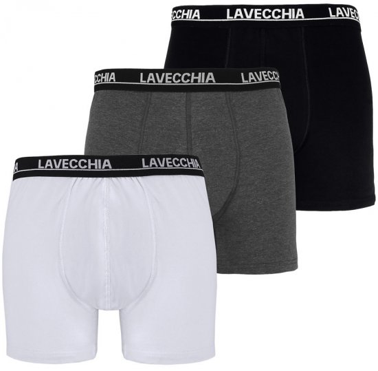 Lavecchia 1020 Boxershorts 3-pack Black/Charcoal/White - Undertøj og badetøj - Badetøj og Undertøj i store størrelser 
