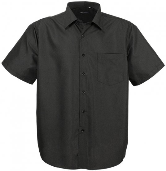 Lavecchia Classic Short Sleeve Shirt Black - Skjorter - Skjorter til store mænd 2XL- 8XL