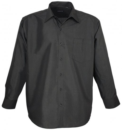 Lavecchia Classic Long Sleeve Shirt Black - Skjorter - Skjorter til store mænd 2XL- 8XL