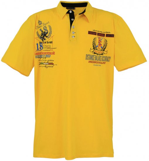 Lavecchia 2038 Printed Jersey Poloshirt Yellow - Polotrøjer - Polotrøjer 2XL-8XL