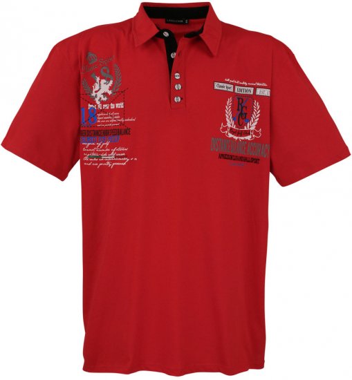 Lavecchia 2038 Printed Jersey Poloshirt Red - Polotrøjer - Polotrøjer 2XL-8XL