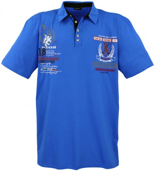 Lavecchia 2038 Printed Jersey Poloshirt Royal Blue - Polotrøjer - Polotrøjer 2XL-8XL