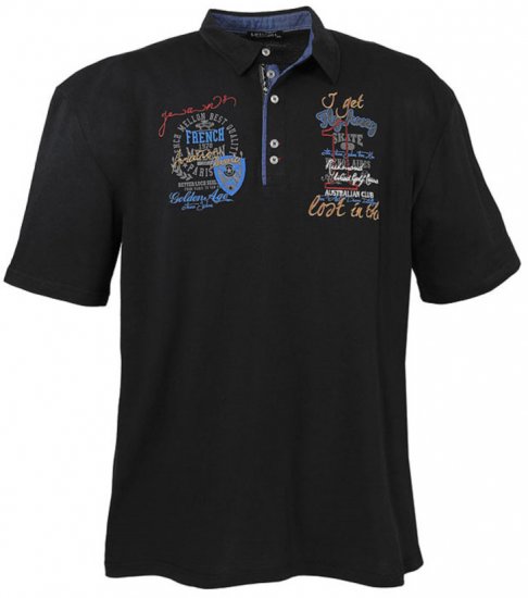 Lavecchia 3101 Printed Jersey Poloshirt Black - Polotrøjer - Polotrøjer 2XL-8XL