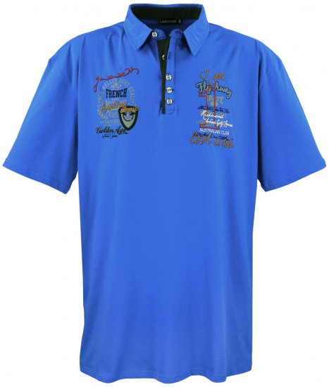 Lavecchia 3101 Printed Jersey Poloshirt Royal Blue - Polotrøjer - Polotrøjer 2XL-8XL