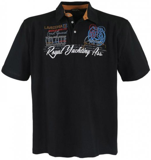 Lavecchia 4688 Printed Jersey Poloshirt Black - Polotrøjer - Polotrøjer 2XL-8XL