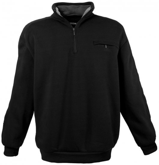 Lavecchia 2100 Half-zip Sweatshirt Black - Trøjer og hættetrøjer - Trøjer og Hættetrøjer i store størrelser - 2XL-14XL