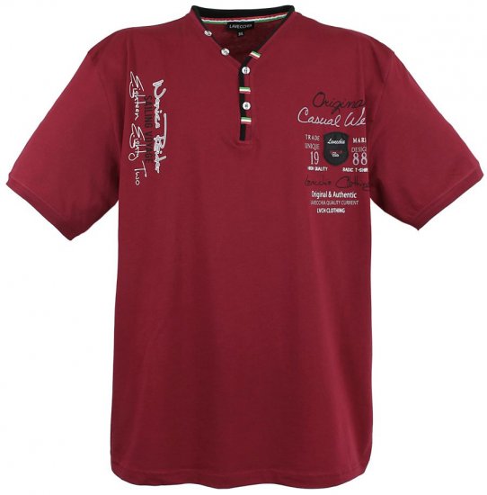 Lavecchia 2042 Printed T-shirt Bordeaux - T-shirts - T-shirts i store størrelser - 2XL-14XL