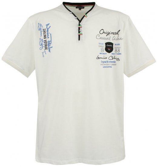 Lavecchia 2042 Printed T-shirt White - T-shirts - T-shirts i store størrelser - 2XL-14XL