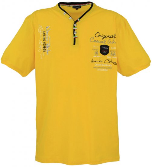 Lavecchia 2042 Printed T-shirt Yellow - T-shirts - T-shirts i store størrelser - 2XL-14XL