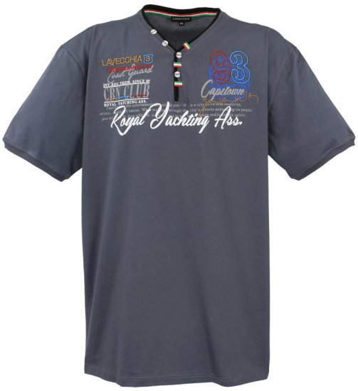 Lavecchia 608 Printed T-shirt Charcoal - T-shirts - T-shirts i store størrelser - 2XL-14XL