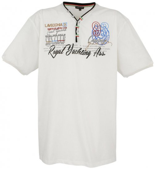 Lavecchia 608 Printed T-shirt Cream White - T-shirts - T-shirts i store størrelser - 2XL-14XL
