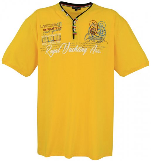 Lavecchia 608 Printed T-shirt Yellow - T-shirts - T-shirts i store størrelser - 2XL-14XL
