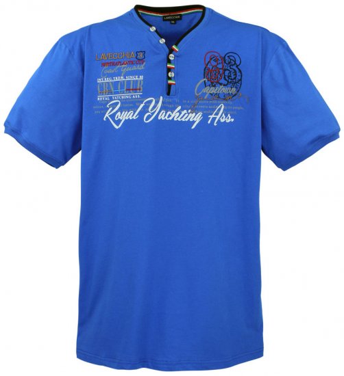 Lavecchia 608 Printed T-shirt Royal Blue - T-shirts - T-shirts i store størrelser - 2XL-14XL