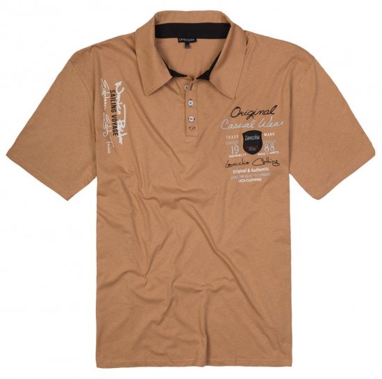 Lavecchia 610 T-shirt med krave Kamelbeige - Polotrøjer - Polotrøjer 2XL-8XL