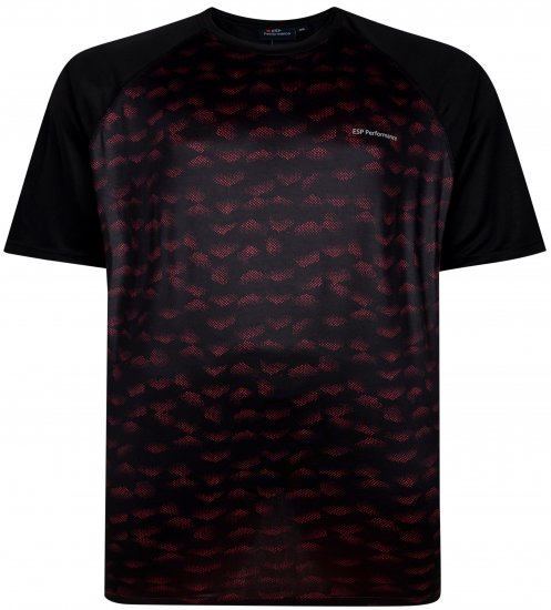 Espionage LW157 Performance T-shirt Black/Red - Sportstøj & outdoor - Sportstøj i store størrelser til mænd
