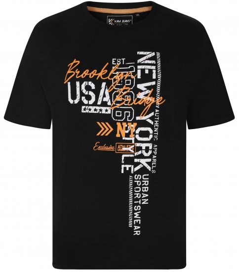 Kam Jeans 5736 NY Print T-Shirts 2-Pack - T-shirts - T-shirts i store størrelser - 2XL-14XL