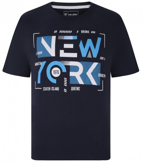 Kam Jeans 5736 NY Print T-Shirts 2-Pack - T-shirts - T-shirts i store størrelser - 2XL-14XL