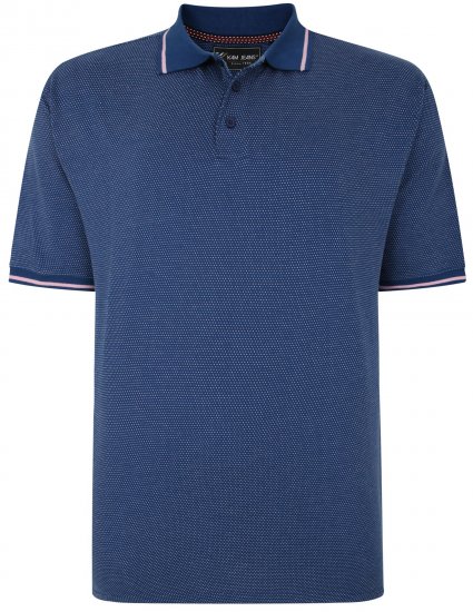 Kam Jeans 5486 Dobby Print Jersey Polo Moonlight - Polotrøjer - Polotrøjer 2XL-8XL