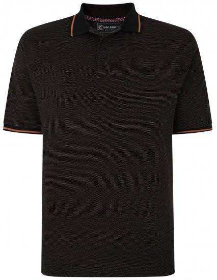 Kam Jeans 5486 Dobby Print Jersey Polo Black - Polotrøjer - Polotrøjer 2XL-8XL