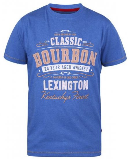 D555 Macmillan Bourbon Whiskey Crew Neck T-Shirt Blue - T-shirts - T-shirts i store størrelser - 2XL-14XL