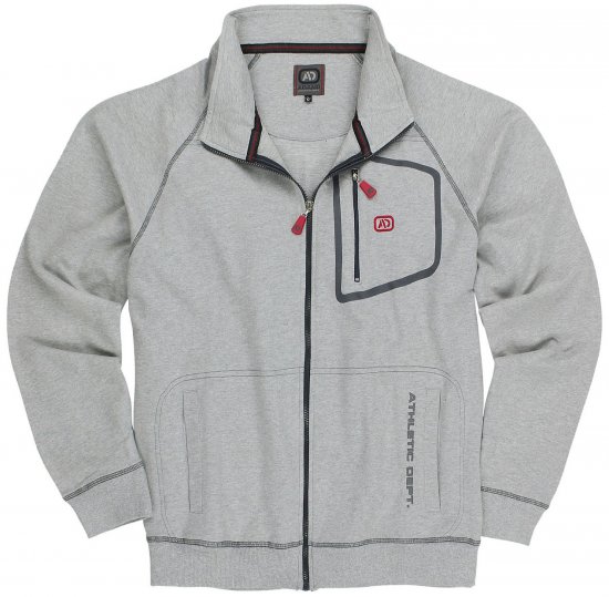 Adamo Manuel Sweatshirt with Zipper Grey - Trøjer og hættetrøjer - Trøjer og Hættetrøjer i store størrelser - 2XL-14XL
