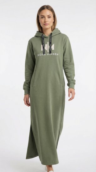 Nora Mikken MARI Maxi Hoodie Dress Green - Trøjer og hættetrøjer - 