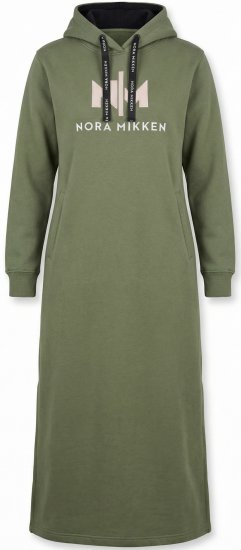 Nora Mikken MARI Maxi Hoodie Dress Green - Trøjer og hættetrøjer - 