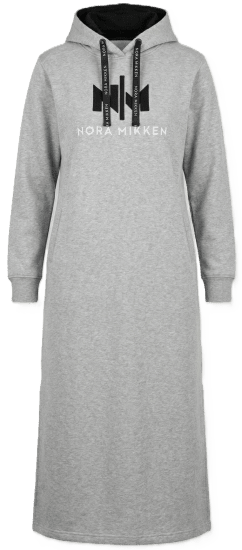 Nora Mikken MARI Maxi Hoodie Dress Grey - Trøjer og hættetrøjer - 