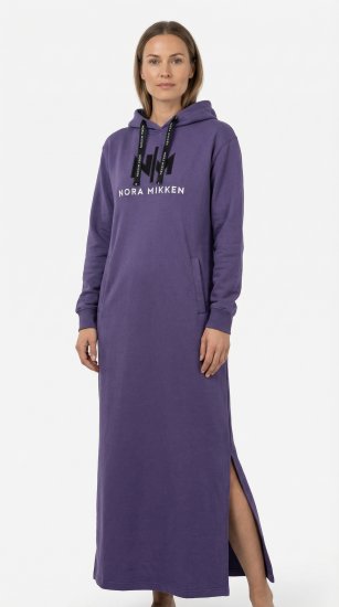Nora Mikken MARI Maxi Hoodie Dress Purple - Trøjer og hættetrøjer - Sweatere & hoodies til kvinder