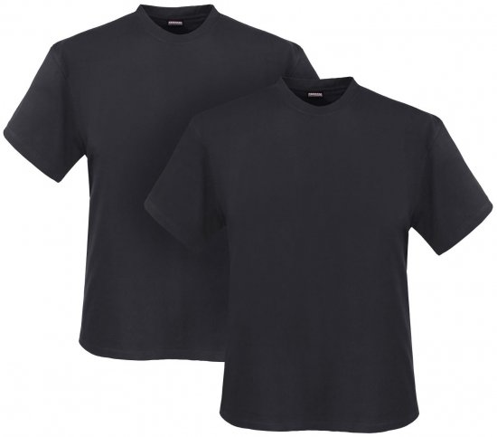Adamo Marlon Comfort fit 2-pack T-shirt Charcoal - T-shirts - T-shirts i store størrelser - 2XL-14XL