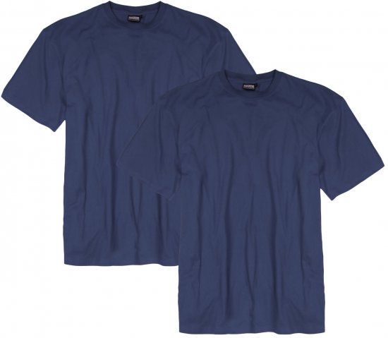 Adamo Marlon Comfort fit 2-pack T-shirt Denim Blue - T-shirts - T-shirts i store størrelser - 2XL-14XL