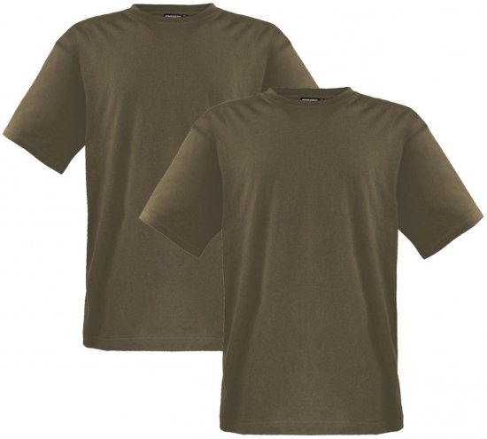 Adamo Marlon Comfort fit 2-pack T-shirt Khaki - T-shirts - T-shirts i store størrelser - 2XL-14XL