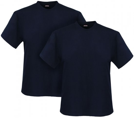 Adamo Marlon Comfort fit 2-pack T-shirt Navy - T-shirts - T-shirts i store størrelser - 2XL-14XL
