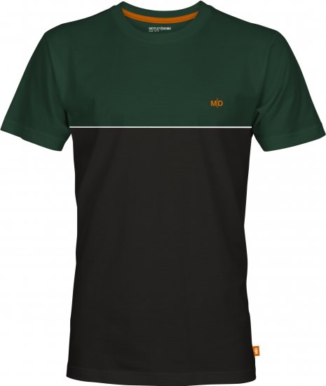 Motley Denim Athens Two-Toned T-Shirt Black/Racing Green - T-shirts - T-shirts i store størrelser - 2XL-14XL