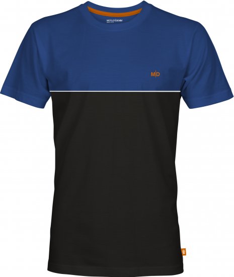 Motley Denim Athens Two-Toned T-Shirt Black/Royal Blue - T-shirts - T-shirts i store størrelser - 2XL-14XL