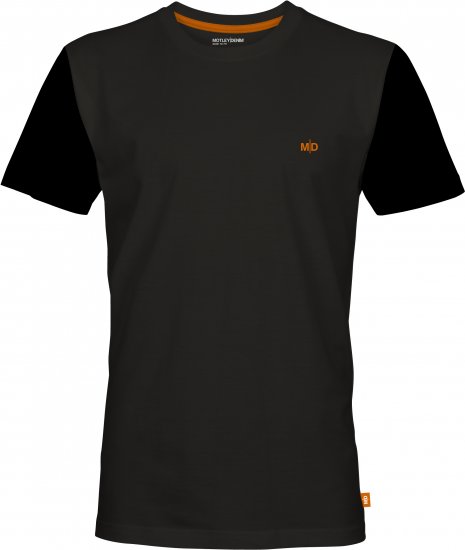 Motley Denim Granada Black Short Sleeved T-Shirt Charcoal - T-shirts - T-shirts i store størrelser - 2XL-14XL