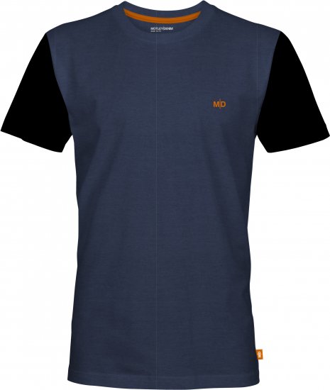 Motley Denim Granada Black Short Sleeved T-Shirt Dark Indigo - T-shirts - T-shirts i store størrelser - 2XL-14XL
