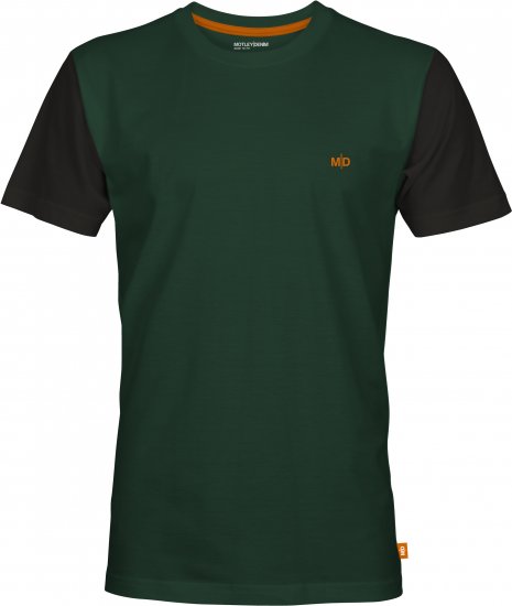 Motley Denim Granada Black Short Sleeved T-Shirt Racing Green - T-shirts - T-shirts i store størrelser - 2XL-14XL
