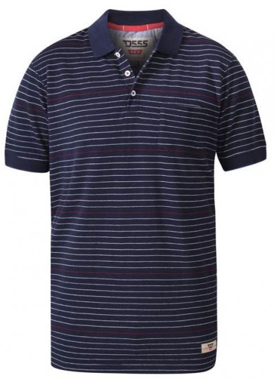 D555 Metro Stripe Jersey Polo Navy Stripe - Polotrøjer - Polotrøjer 2XL-8XL