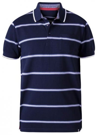 D555 Montego Twin Stripe Pique Polo - Polotrøjer - Polotrøjer 2XL-8XL