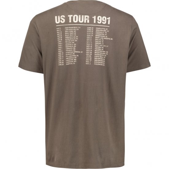 JP1880 T-Shirt Skull Print Guns N Roses Khaki - T-shirts - T-shirts i store størrelser - 2XL-14XL