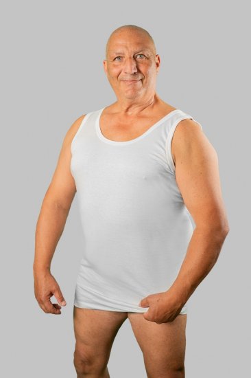 20 Nodi Crew Neck Tank Top in Combed Cotton Jersey White - Undertøj og badetøj - Badetøj og Undertøj i store størrelser 