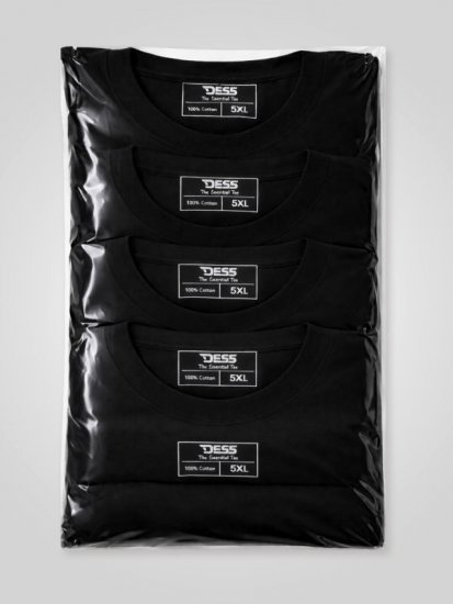 D555 Smartly T-shirt med rund hals Sort 5-pak - T-shirts - T-shirts i store størrelser - 2XL-14XL