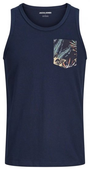 Jack & Jones Honolulu Pocket Tanktop Navy - T-shirts - T-shirts i store størrelser - 2XL-14XL