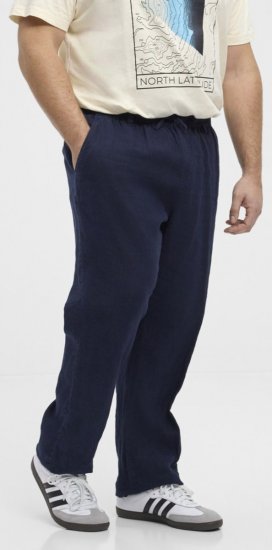 North Latitude 51142 Hørbukser med elastik i taljen Mørkeblå - Jeans og bukser - Herrejeans og bukser i store størrelser W40-W70