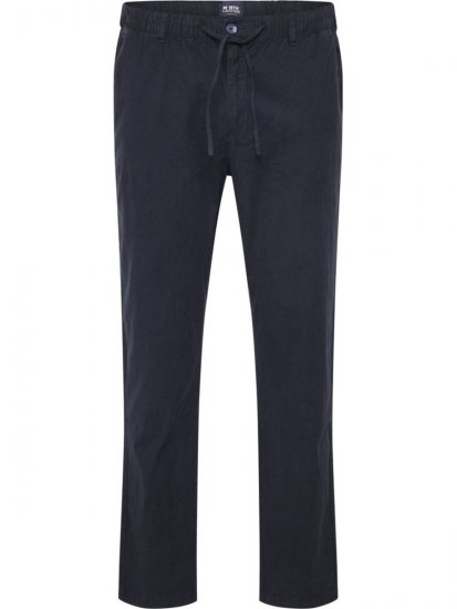North Latitude 51142 Hørbukser med elastik i taljen Mørkeblå - Jeans og bukser - Herrejeans og bukser i store størrelser W40-W70