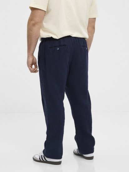 North Latitude 51142 Hørbukser med elastik i taljen Mørkeblå - Jeans og bukser - Herrejeans og bukser i store størrelser W40-W70
