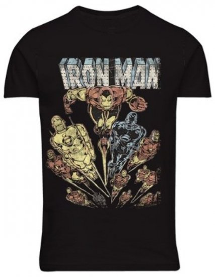 North Latitude 51349 T-shirt med Iron Man-print Sort - T-shirts med print i store størrelser - T-shirts med print i store størrelser