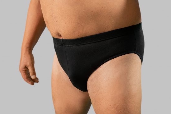 20 Nodi Stretch Cotton Briefs with Embroidered Side Label Black - Undertøj og badetøj - Badetøj og Undertøj i store størrelser 